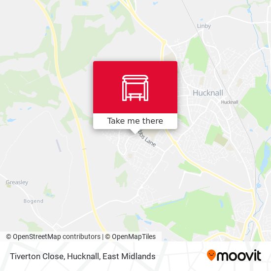 Tiverton Close, Hucknall map