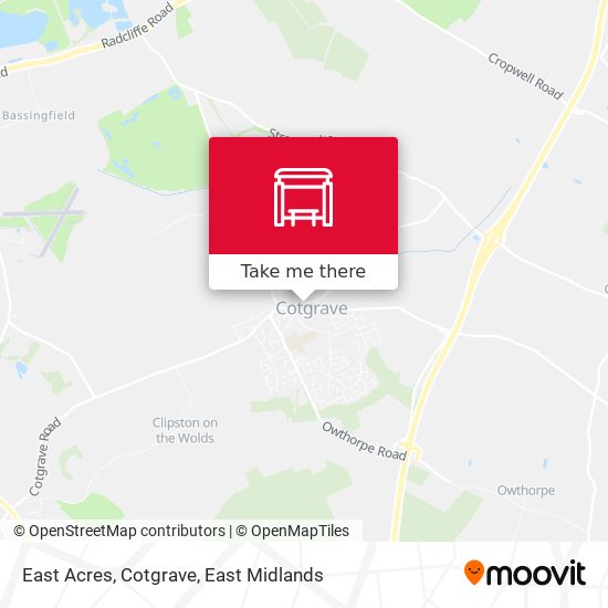 East Acres, Cotgrave map