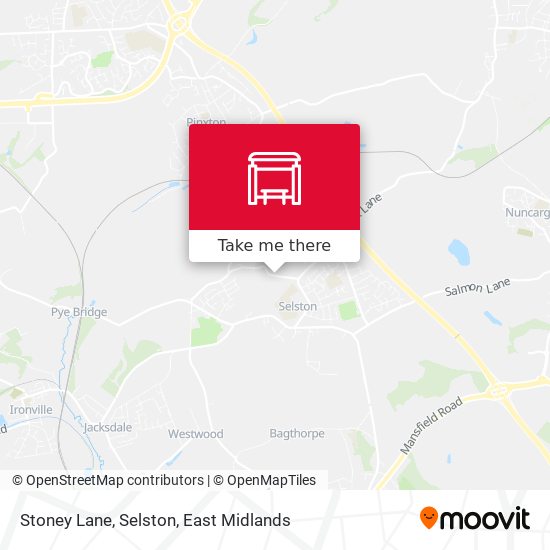 Stoney Lane, Selston map