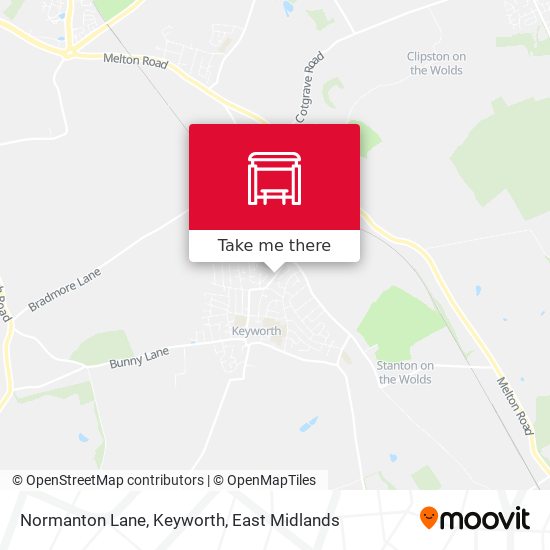 Normanton Lane, Keyworth map