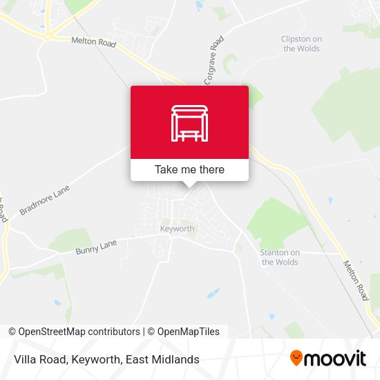 Villa Road, Keyworth map