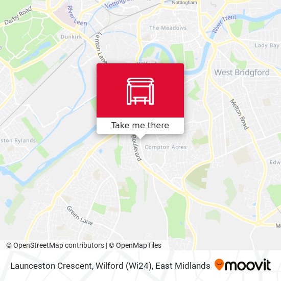 Launceston Crescent, Wilford (Wi24) map