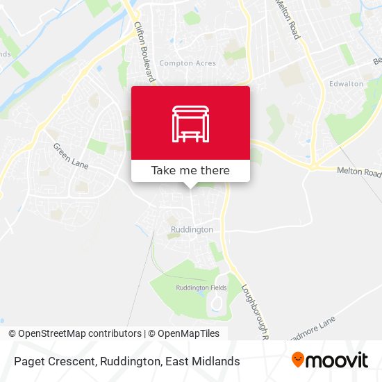 Paget Crescent, Ruddington map