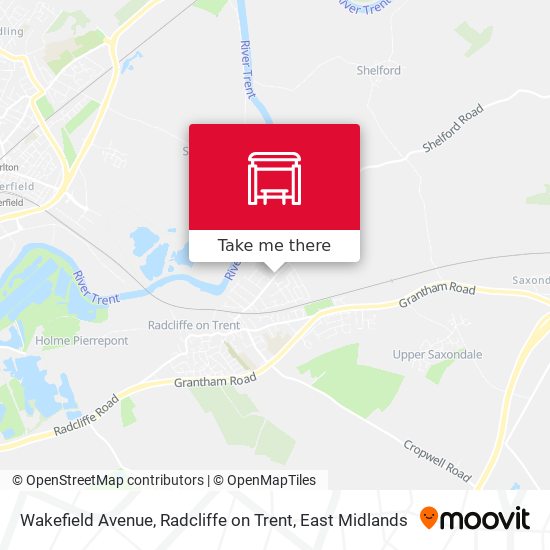 Wakefield Avenue, Radcliffe on Trent map