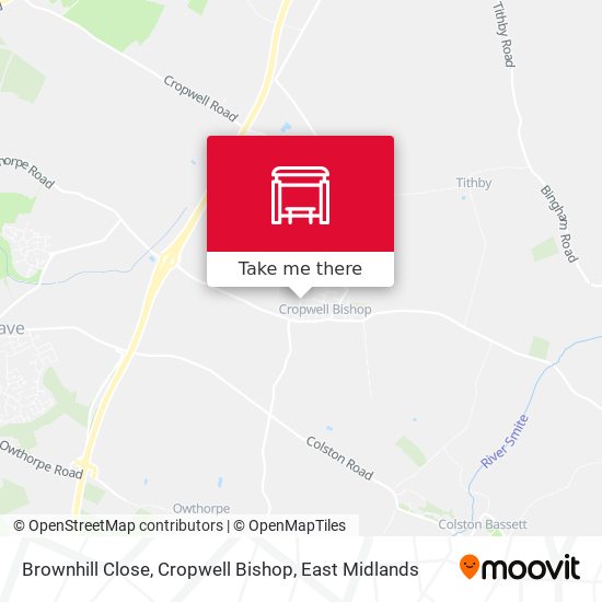 Brownhill Close, Cropwell Bishop map
