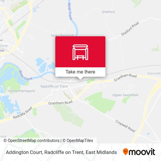 Addington Court, Radcliffe on Trent map