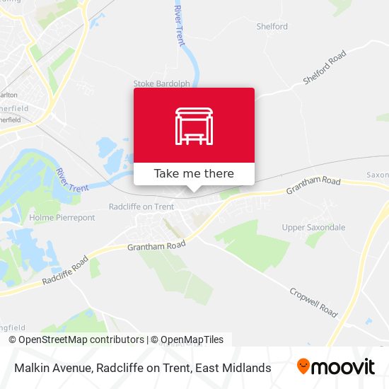 Malkin Avenue, Radcliffe on Trent map