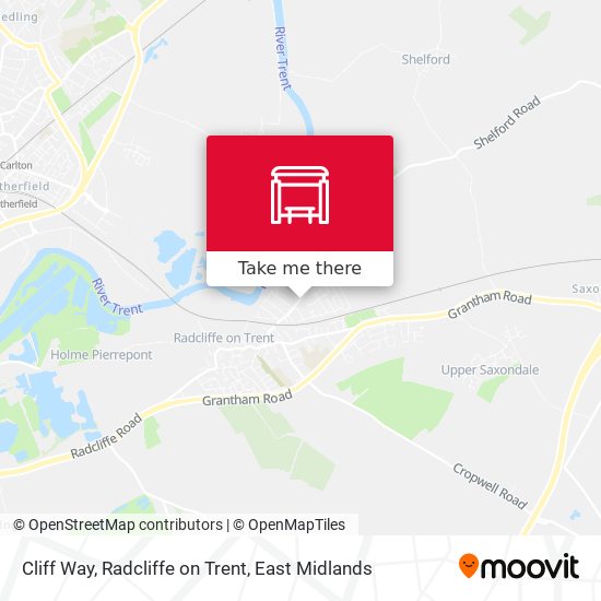 Cliff Way, Radcliffe on Trent map