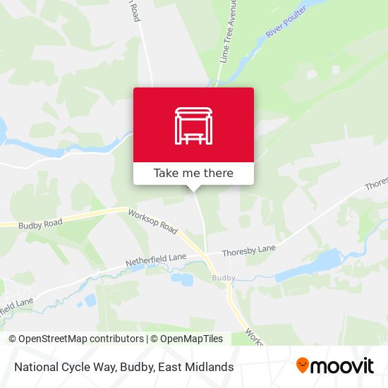 National Cycle Way, Budby map