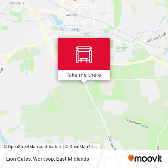 Lion Gates, Worksop map