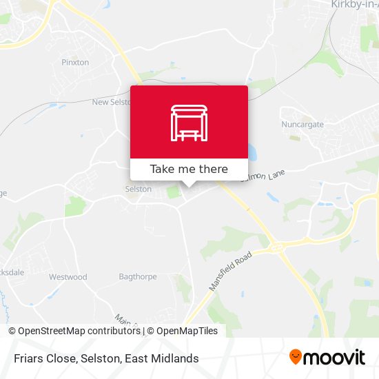 Friars Close, Selston map