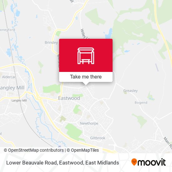 Lower Beauvale Road, Eastwood map
