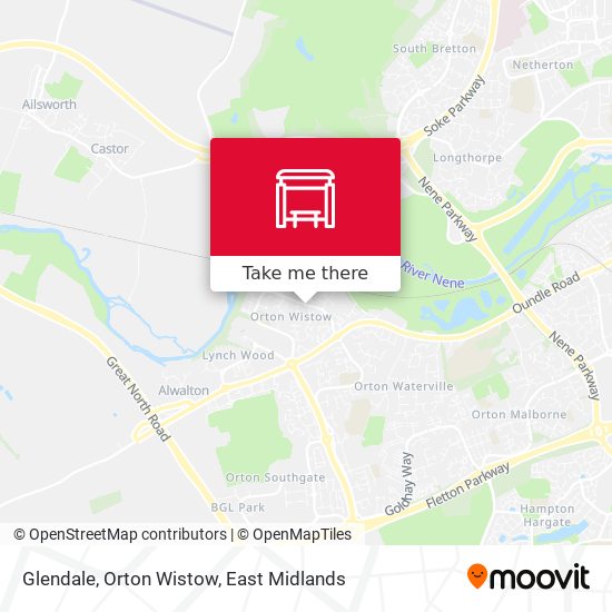 Glendale, Orton Wistow map