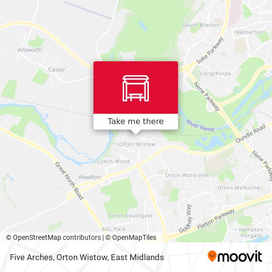 Five Arches, Orton Wistow map
