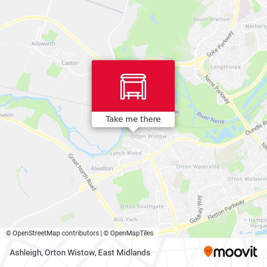 Ashleigh, Orton Wistow map