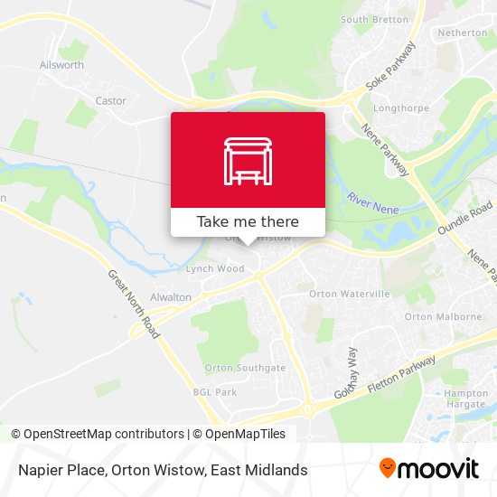 Napier Place, Orton Wistow map