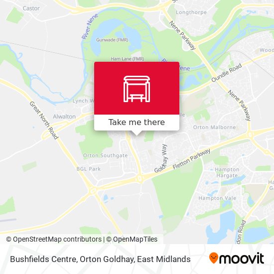 Bushfields Centre, Orton Goldhay map