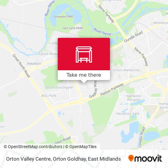 Orton Valley Centre, Orton Goldhay map