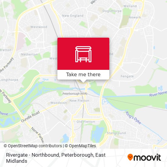 Rivergate - Northbound, Peterborough map