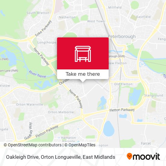 Oakleigh Drive, Orton Longueville map
