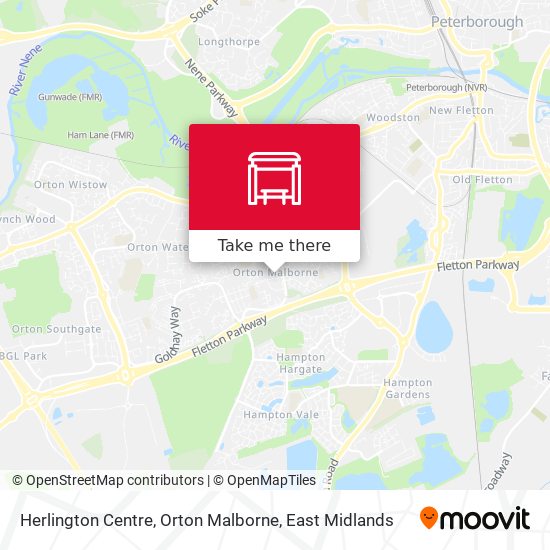 Herlington Centre, Orton Malborne map