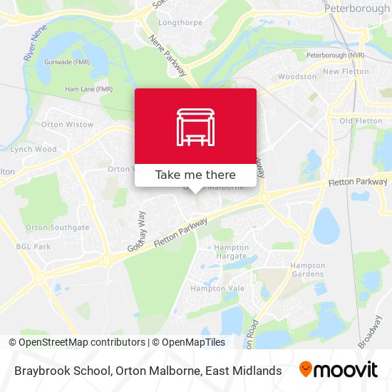 Braybrook School, Orton Malborne map