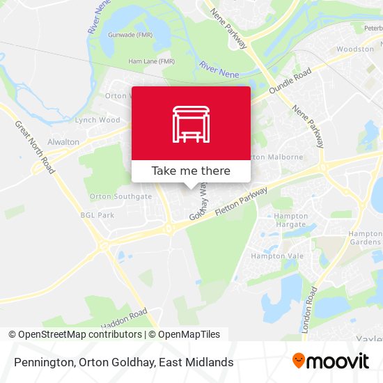 Pennington, Orton Goldhay map