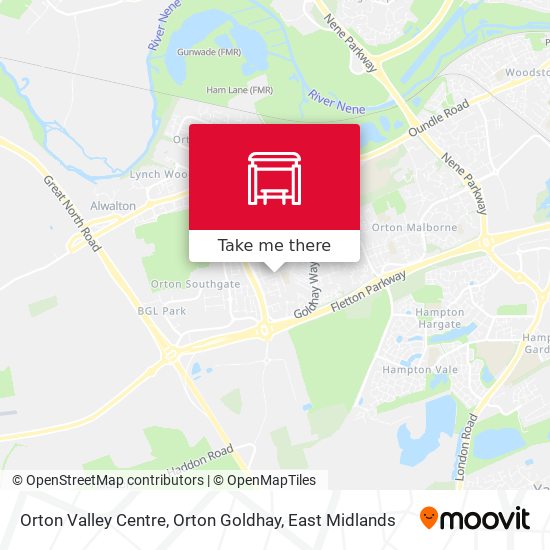 Orton Valley Centre, Orton Goldhay map