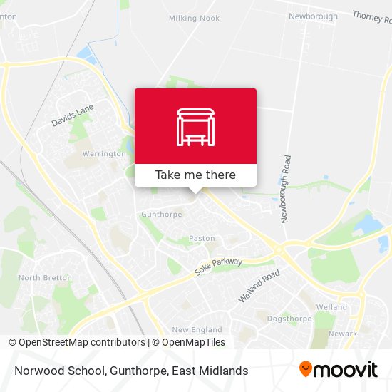Norwood School, Gunthorpe map