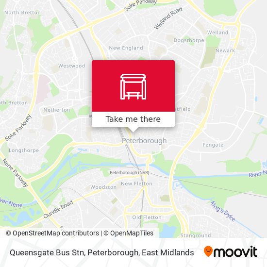 Queensgate Bus Stn, Peterborough map