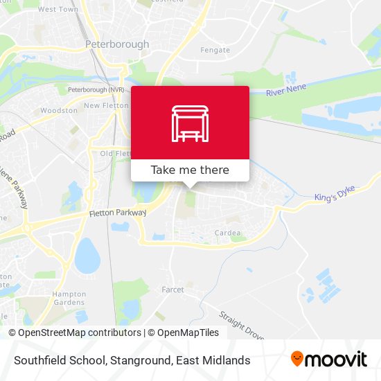 Southfield School, Stanground map