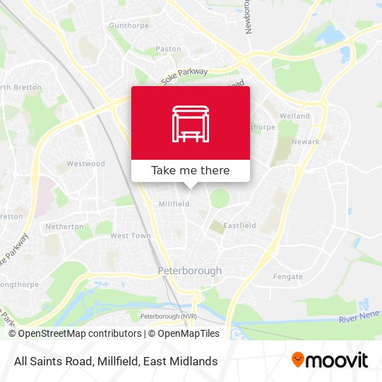 All Saints Road, Millfield map