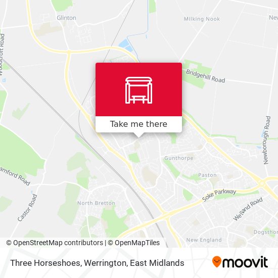 Three Horseshoes, Werrington map