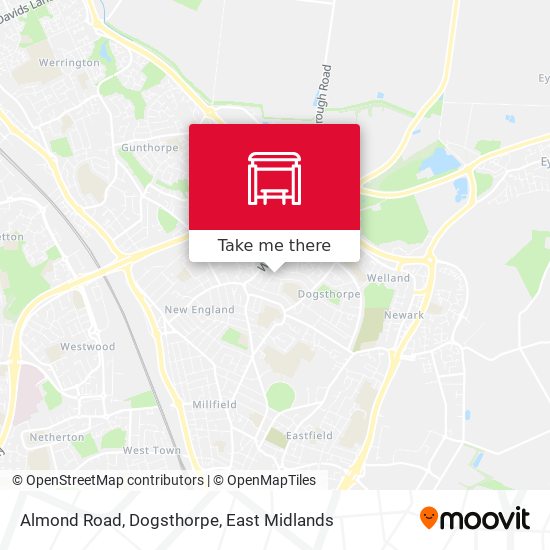 Almond Road, Dogsthorpe map