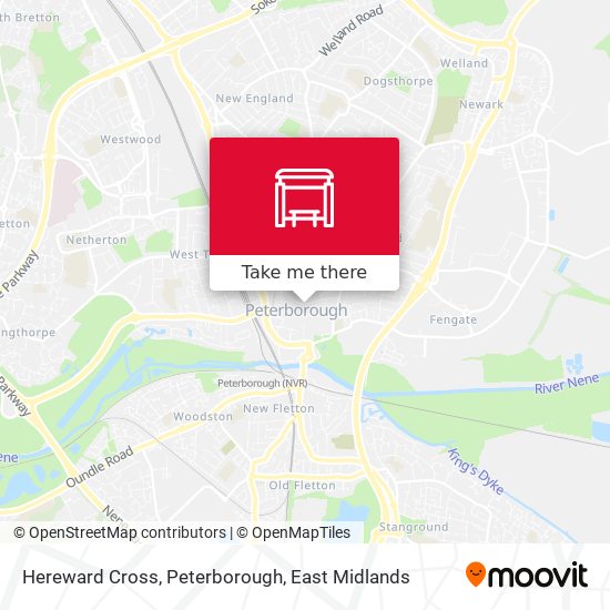 Hereward Cross, Peterborough map