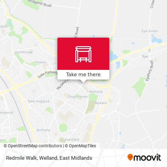 Redmile Walk, Welland map