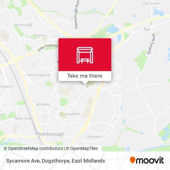 Sycamore Ave, Dogsthorpe map