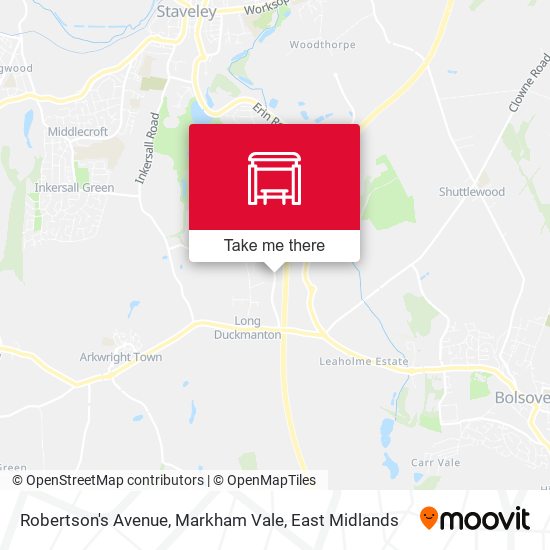 Robertson's Avenue, Markham Vale map