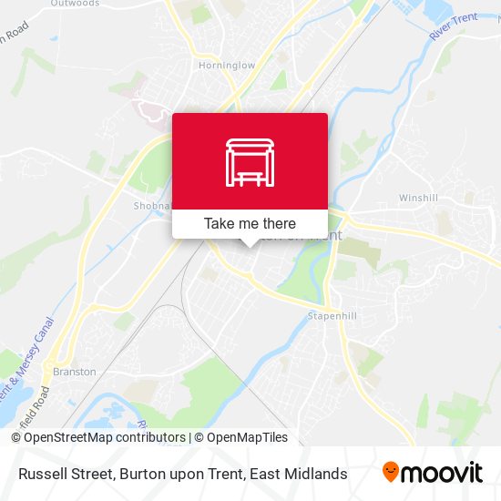 Russell Street, Burton upon Trent map