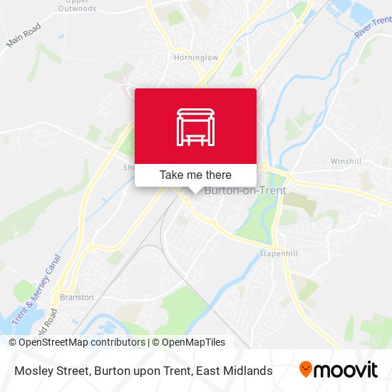 Mosley Street, Burton upon Trent map