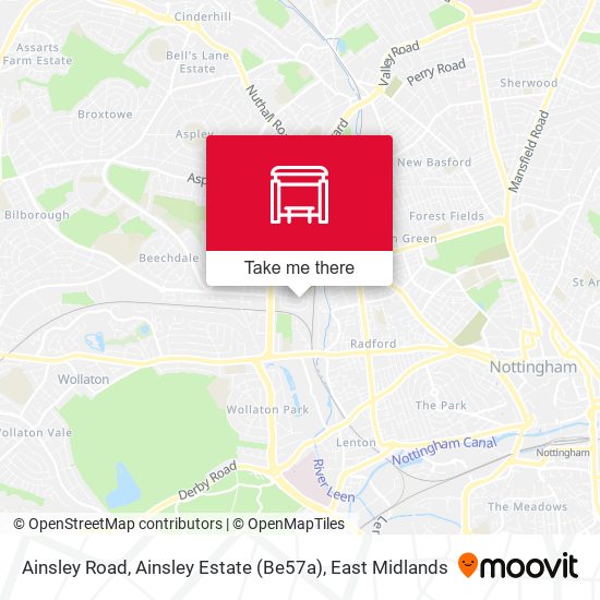 Ainsley Road, Ainsley Estate (Be57a) map