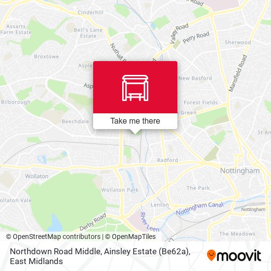 Northdown Road Middle, Ainsley Estate (Be62a) map