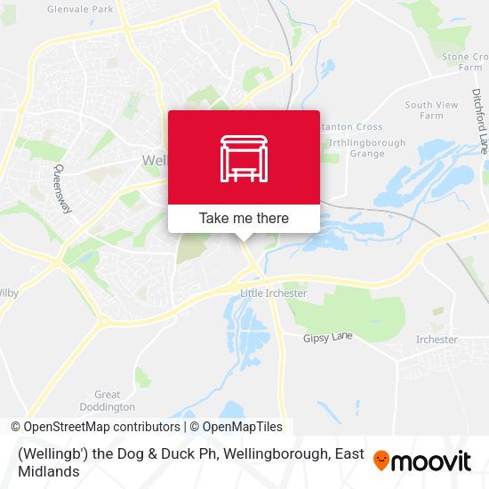 (Wellingb') the Dog & Duck Ph, Wellingborough map