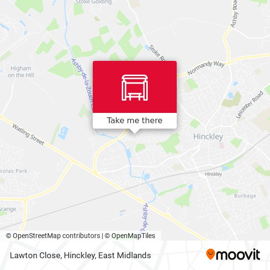 Lawton Close, Hinckley map