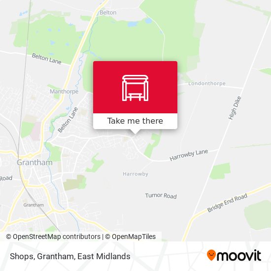 Shops, Grantham map