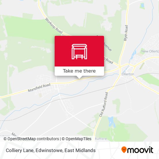 Colliery Lane, Edwinstowe map
