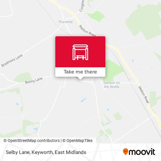 Selby Lane, Keyworth map