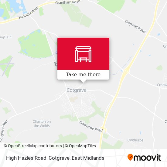 High Hazles Road, Cotgrave map