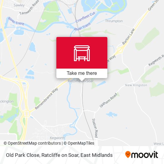 Old Park Close, Ratcliffe on Soar map