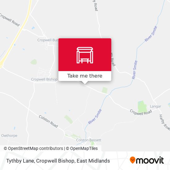 Tythby Lane, Cropwell Bishop map
